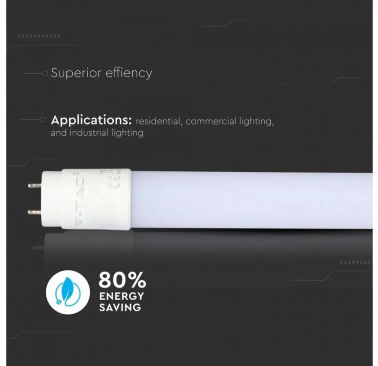 5 darab LED CSŐ 120 Cm Armatúrába T8, 18W 1700 Lumen G13 NANO PLAST Neon Cső Helyett