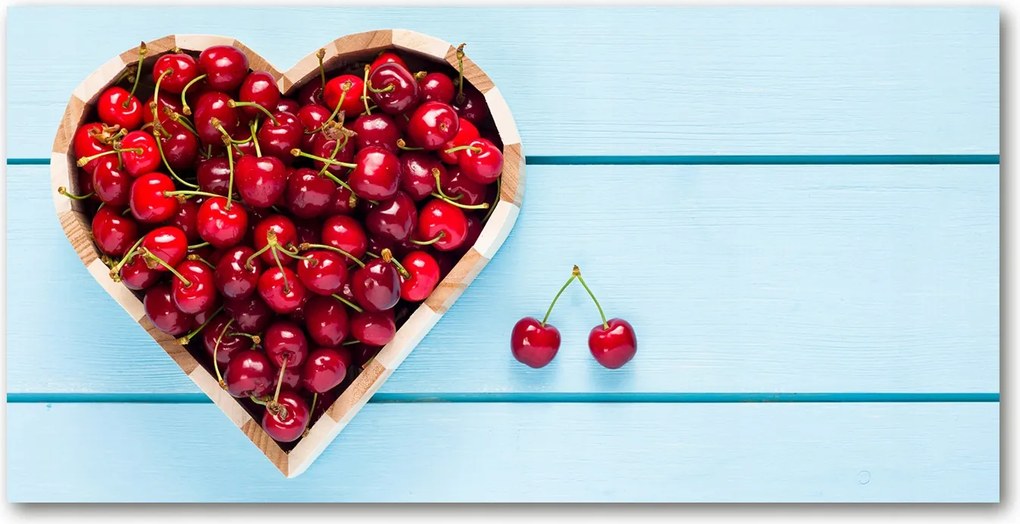 Fotó kép edzett üveg szív cseresznye 140x70