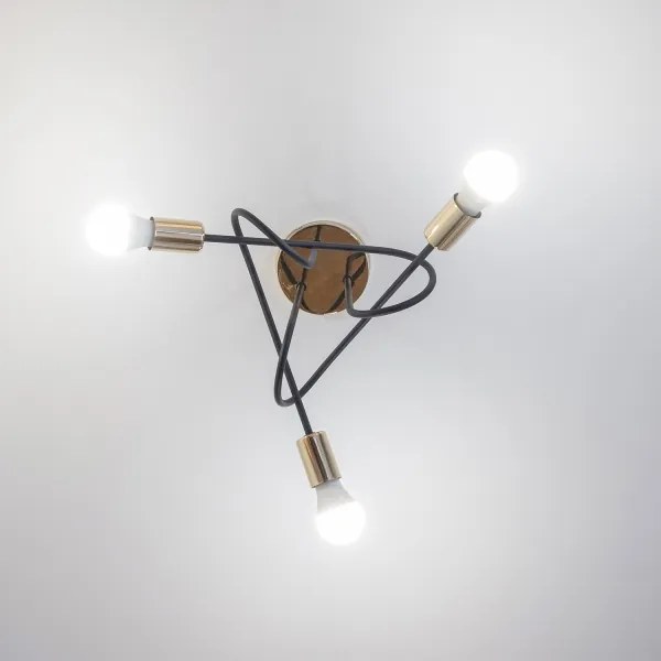 Felületre szerelhető OXFORD csillár 3xE27/15W/230V arany/fekete