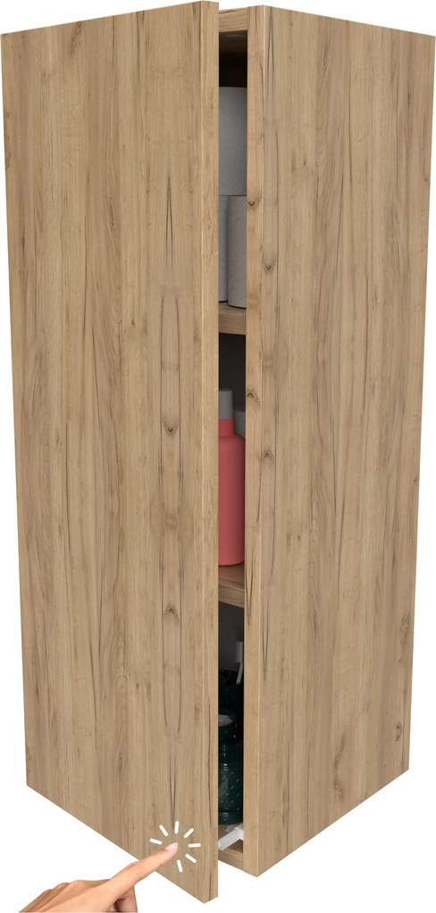 Fürdőszoba szekrény akasztós oszlop tölgy craft arany Wc fölé 30cm