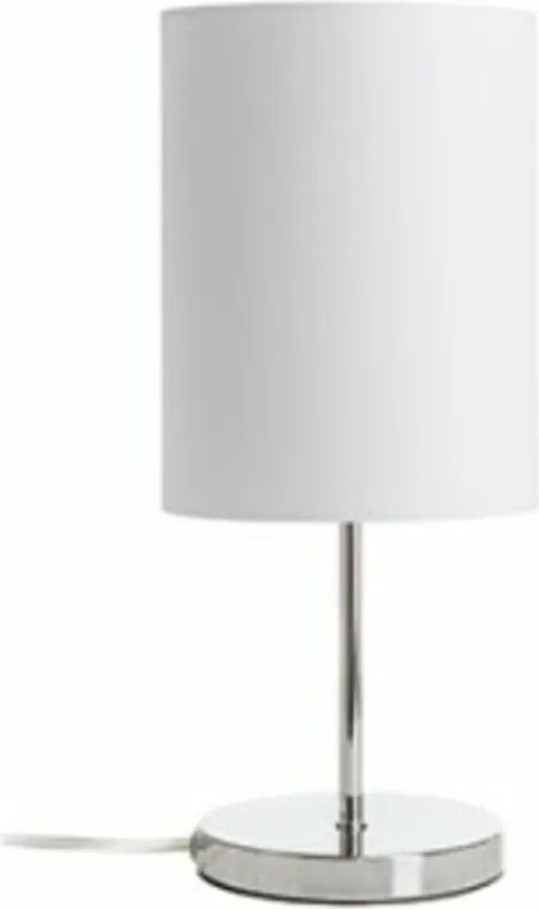 Asztali lámpa Rendl Nyc/ron 15/20 fehér/króm E27 7W, textil ernyővel