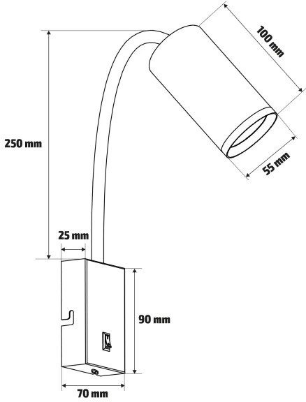 Brilagi - Rugalmas fali lámpa SELE 1xGU10/30W/230V fehér