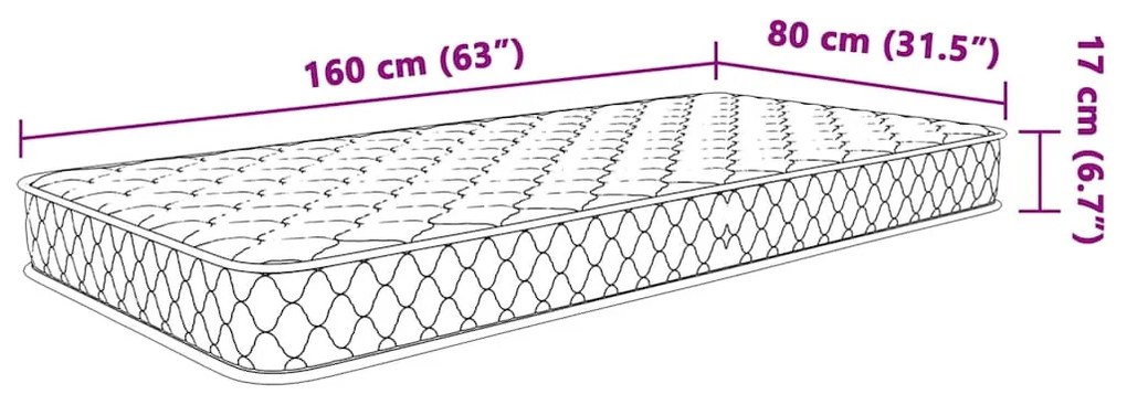 fehér memóriahabos matrac 80 x 160 x 17 cm puha