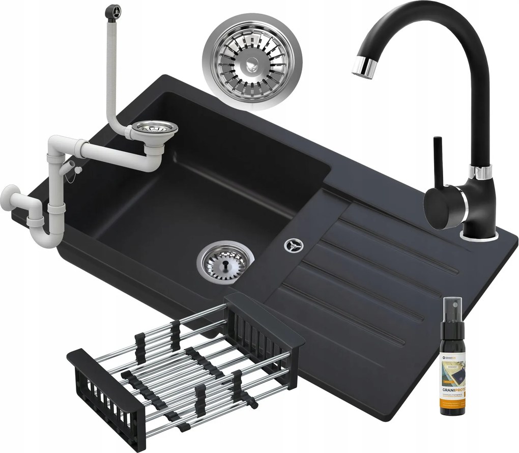 Gránit Mosogató Csaptelep Szett Csepegtető Szifon