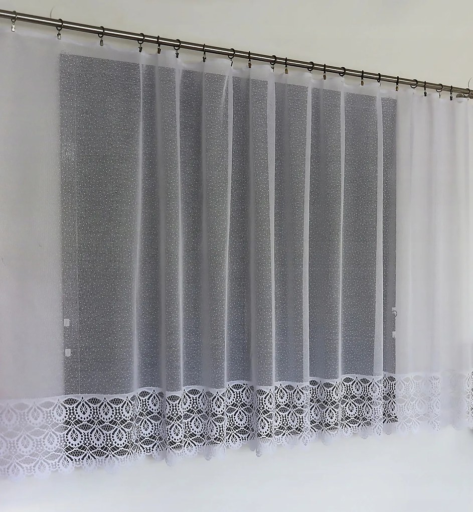 Mg Függöny jacquard 637/10 Fehér 200X120cm Kész Szalaggal M