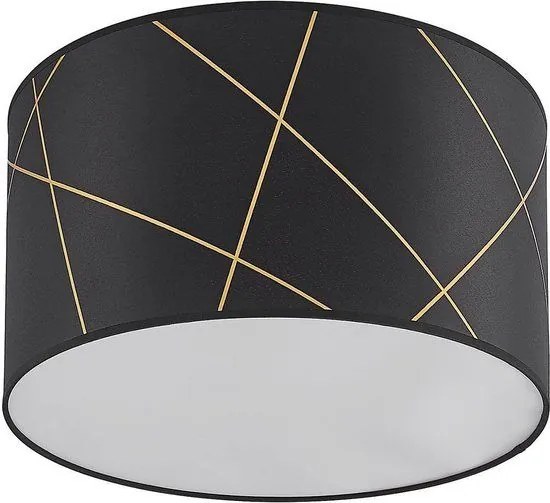 50 c m átmérőjű Lindby Sindri mennyezeti lámpa, fekete fém színben
