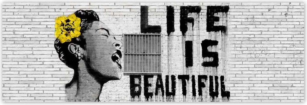 Poszterek 200x66 Banksy Life is beautiful