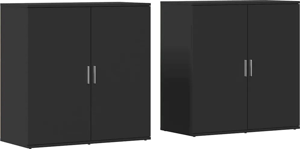 vidaXL 2 db fekete szerelt fa tálalószekrény 79 x 38 x 80 cm