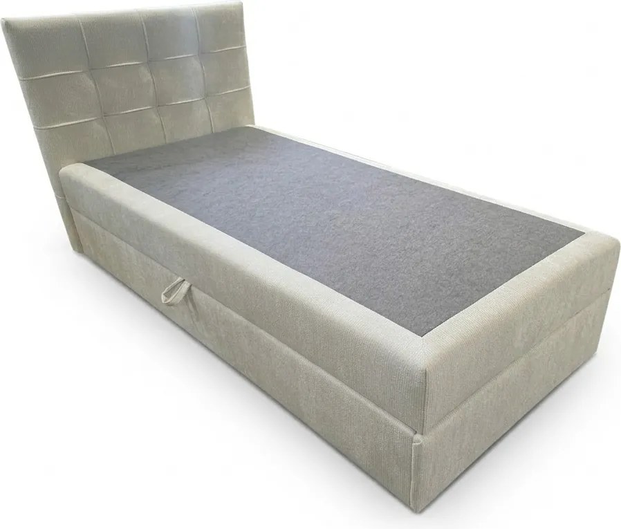 Kárpitozott boxspring ágy DIRELIS VIBE 90x200 cm krémszínű Matrac: Bonell rugós matrac