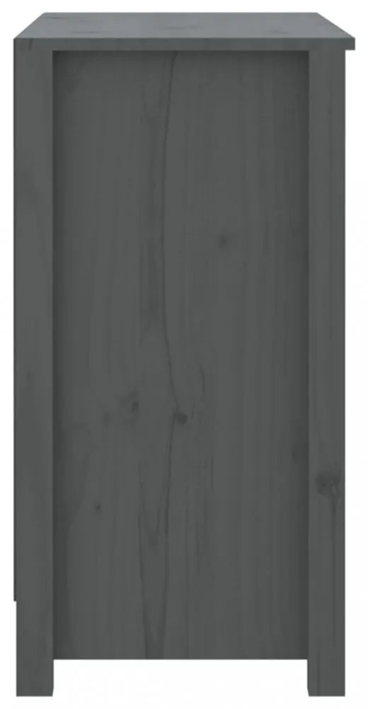 szürke tömör fenyőfa könyvszekrény 80 x 35 x 68 cm