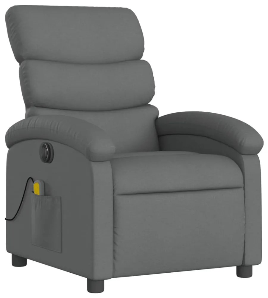 sötétszürke szövet dönthető elektromos masszázsfotel