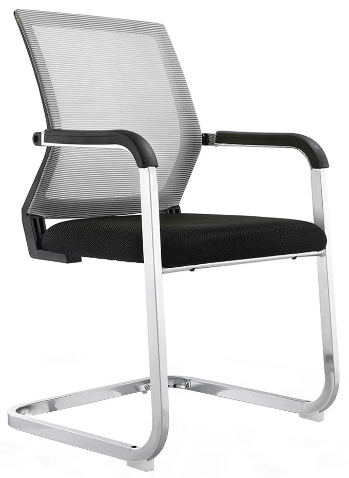 Konferencia szék, szürke/fekete, RIMALA
