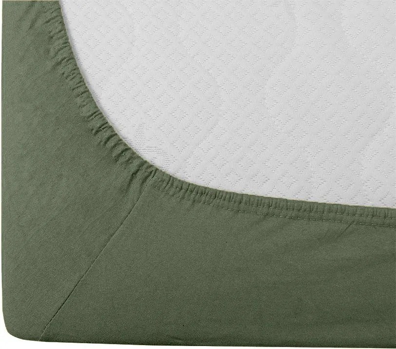 Jersey lepedő EXKLUZÍV sötétzöld 140x200cm, 100% pamut