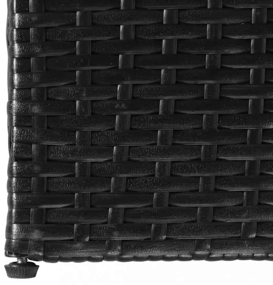 fekete polyrattan kerti tárolóláda 150 x 100 x 100 cm
