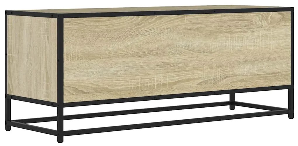 sonoma tölgy színű szerelt fa és fém TV-szekrény 100x34,5x40 cm