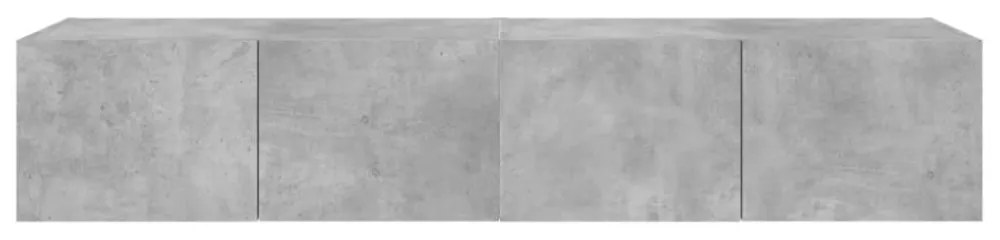 2 db betonszürke fali TV-szekrény LED-del 80x35x31 cm