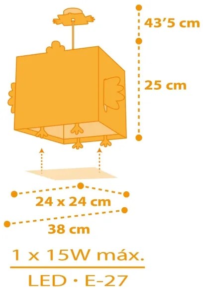 Dalber 64642 - Gyerek csillár LITTLE CHICKEN 1xE27/15W/230V