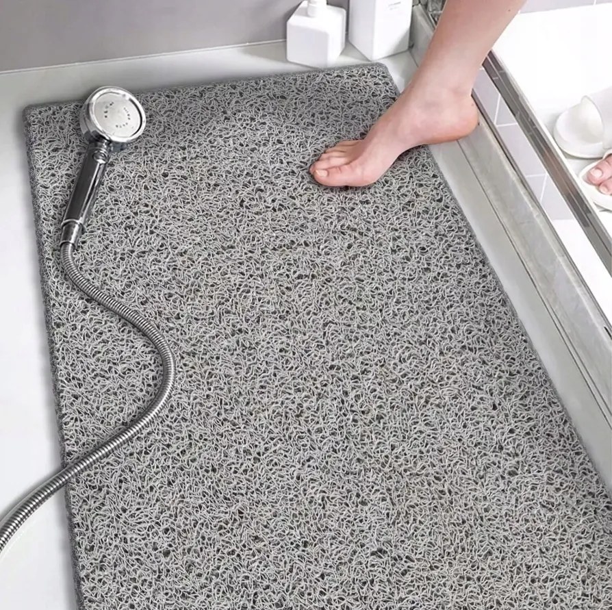 Fürdőszobaszőnyeg szürke nagy csúszásgátló strapabíró Gyorsan Száradó 60x60