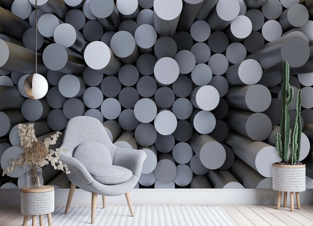 Gario Fotótapéta Absztrakt hengerek Anyag: Vlies, Méret: 300 x 210 cm