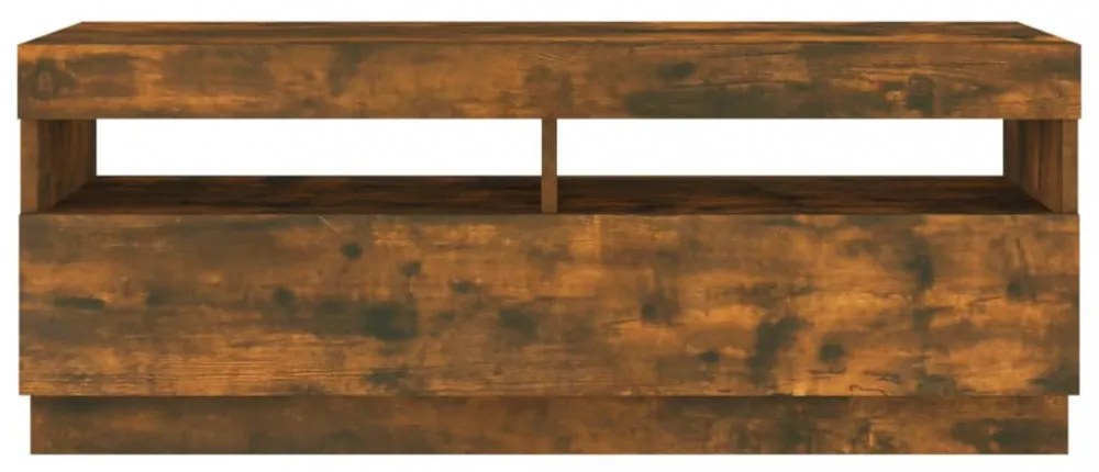 füstös tölgy színű TV-szekrény LED-világítással 100x35x40 cm