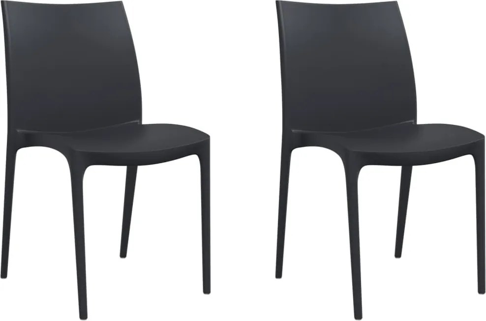 vidaXL 2 db antracitszürke polipropilén kerti szék 50 x 46 x 80 cm