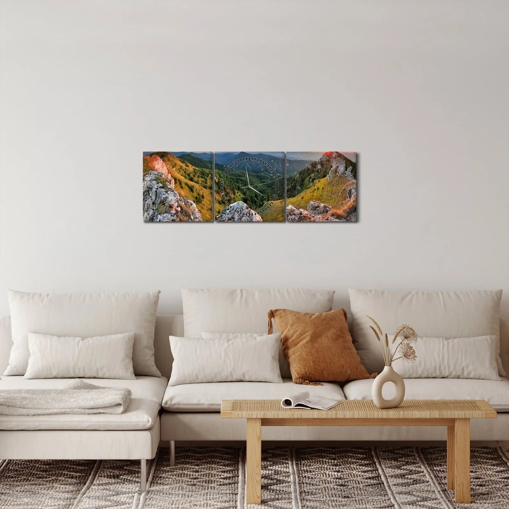 Kép - Hegyi táj (órával) (90x30 cm)
