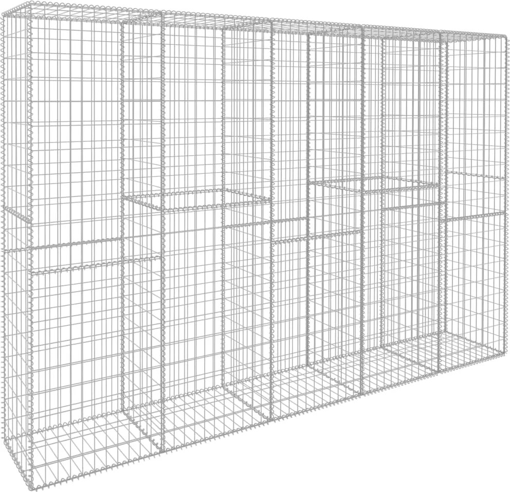 vidaXL horganyzott acél gabion fal fedéllel 300 x 50 x 200 cm