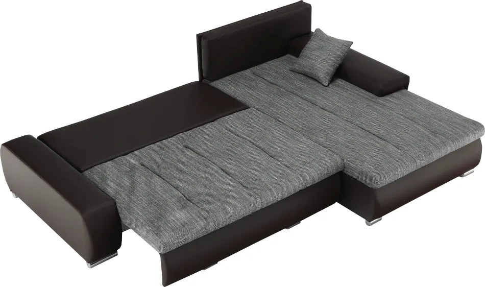 Sarokülőgarnitúra, barna/szürkésbarna melír, TRAMP