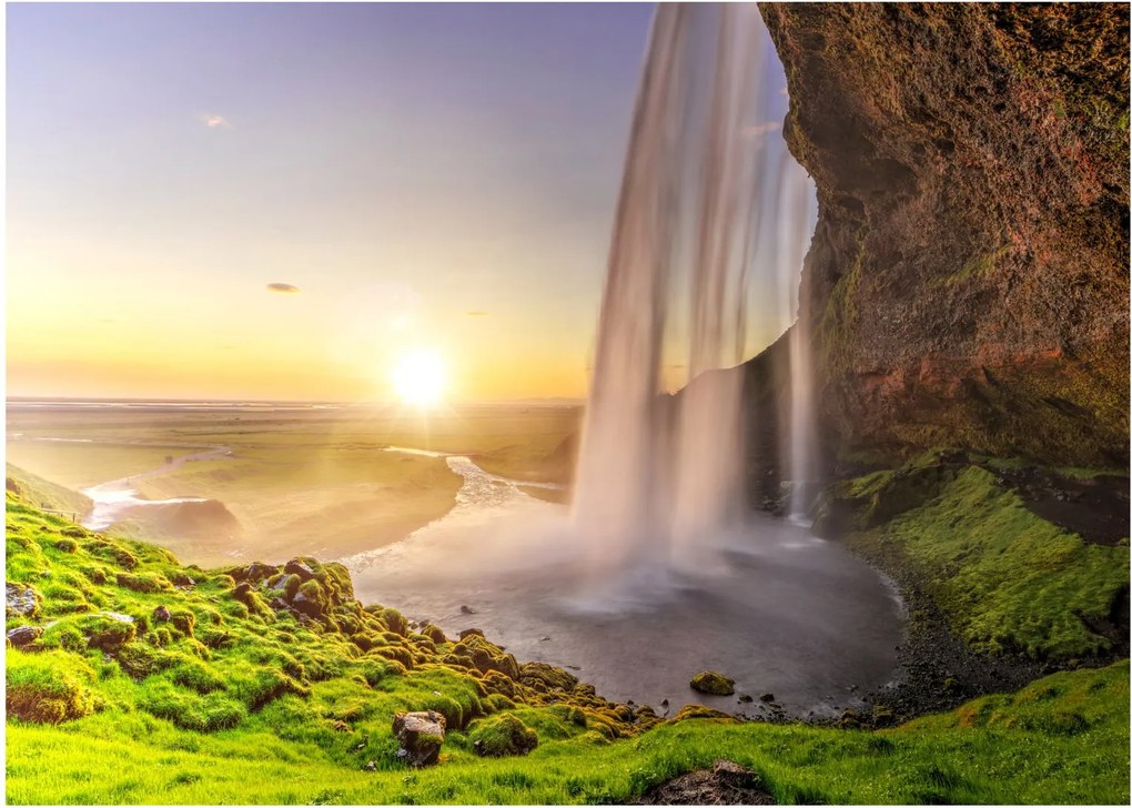 Kép - Seljalandsfoss a barlang mögül (70x50 cm)