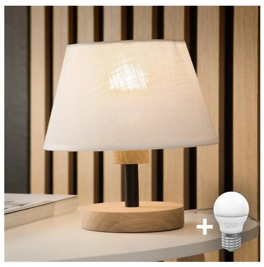 Brilagi - LED Asztali lámpa ANTHONY 1xE14/40W/230V tölgy/fehér