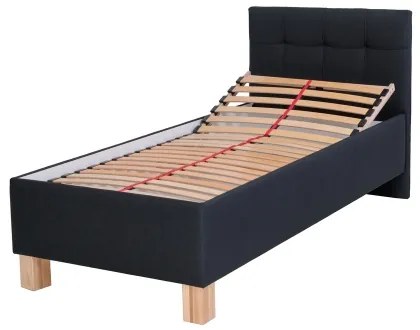 Kárpitozott ágy matraccal és tárolóhellyel MARIA ONE 90x200 cm antracit