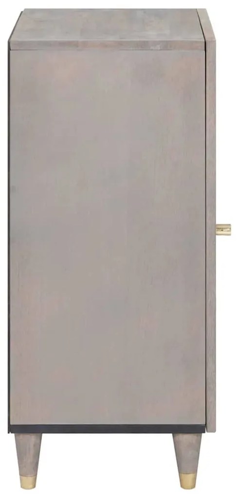 Széf polcokkal Szürke és Arany 40 x 33.5 x 75 cm Tömör mangófa