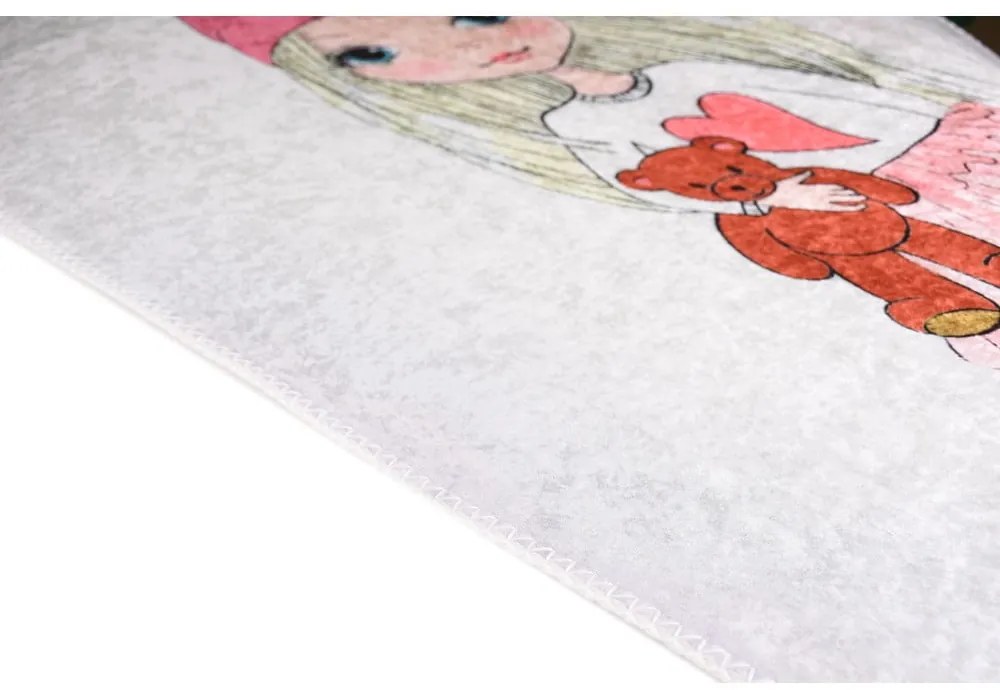 Mosható gyerek szőnyeg 80x120 cm Cute Girl and the Bear – Vitaus