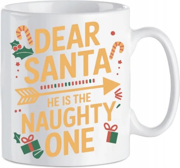 Vicces Karácsonyi Bögre Ajándék Kedves Mikulás Ez Csintalan 330 ml