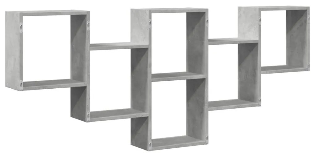 betonszürke szerelt fa fali polc 159 x 18 x 66 cm