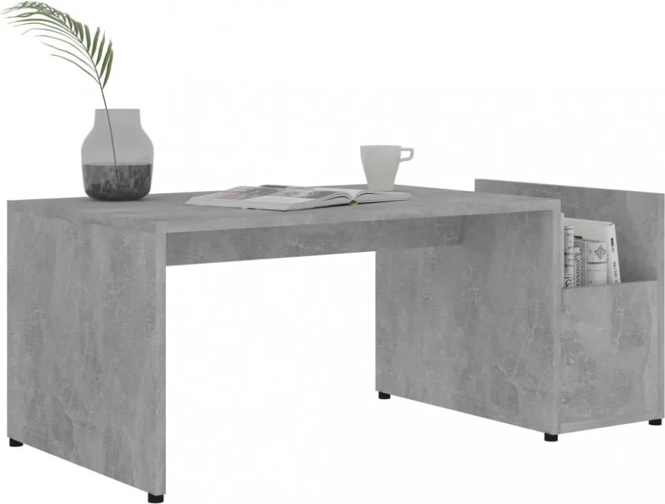 betonszürke szerelt fa dohányzóasztal 90 x 45 x 35 cm