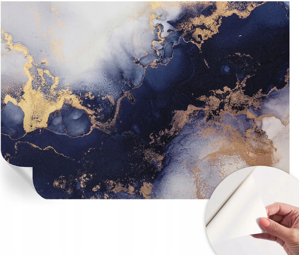 Mosható öntapadós fotótapéta étkezőbe Sötétkék hullámok 152x104 cm