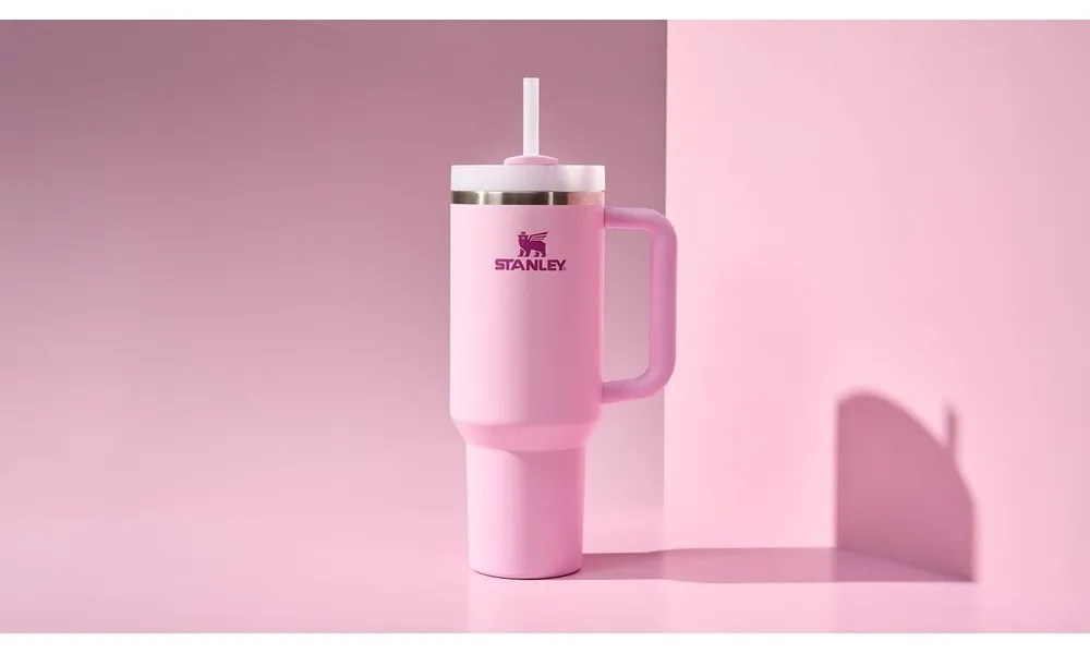 Rózsaszín rozsdamentes acél termosz szívószállal 1,18 l Quencher H2.0 FlowState Tumbler Cherry Blossom – Stanley