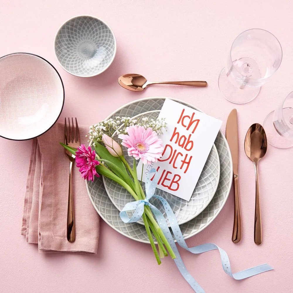 QUEENS evőeszköz szett rozéarany