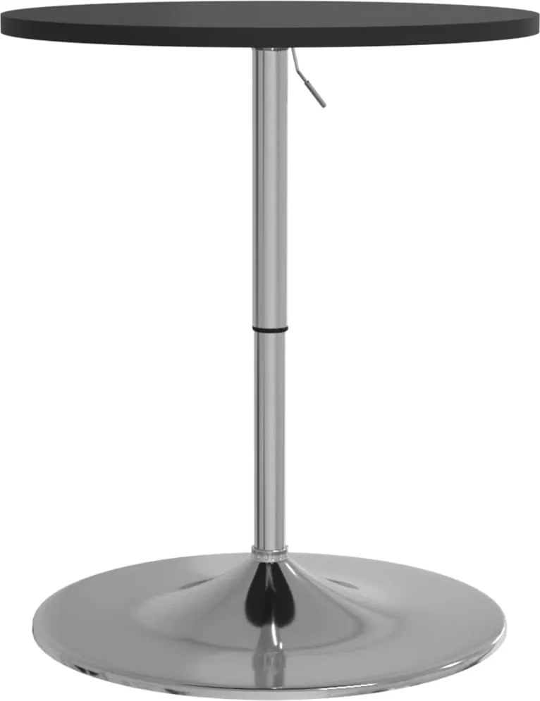 vidaXL fekete szerelt fa és krómozott acél bárasztal 60 x 60 x 90 cm