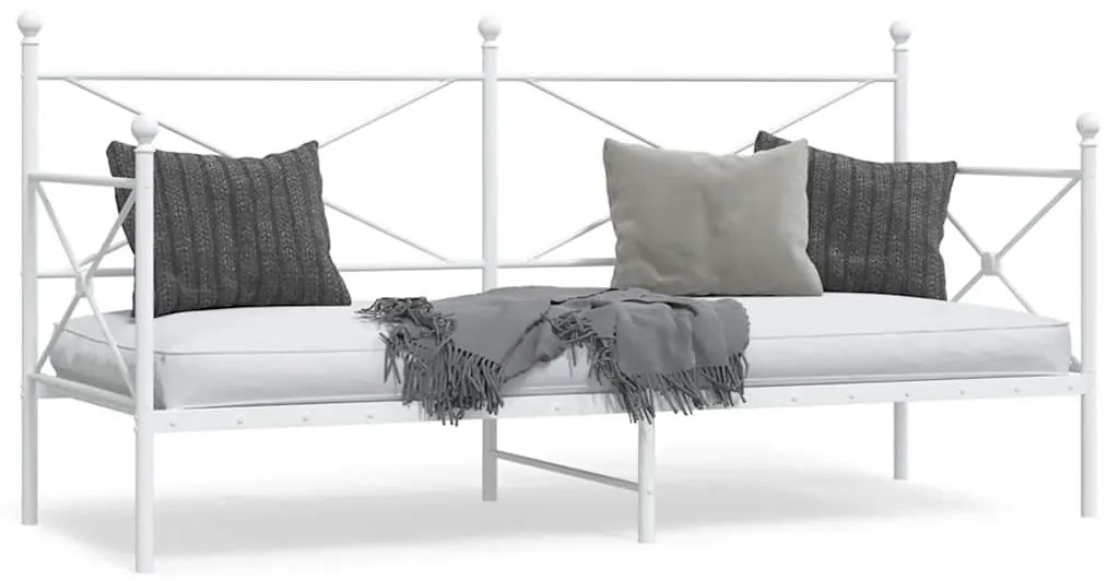 kanapéágy matrac nélkül fehér 90x190 cm acél