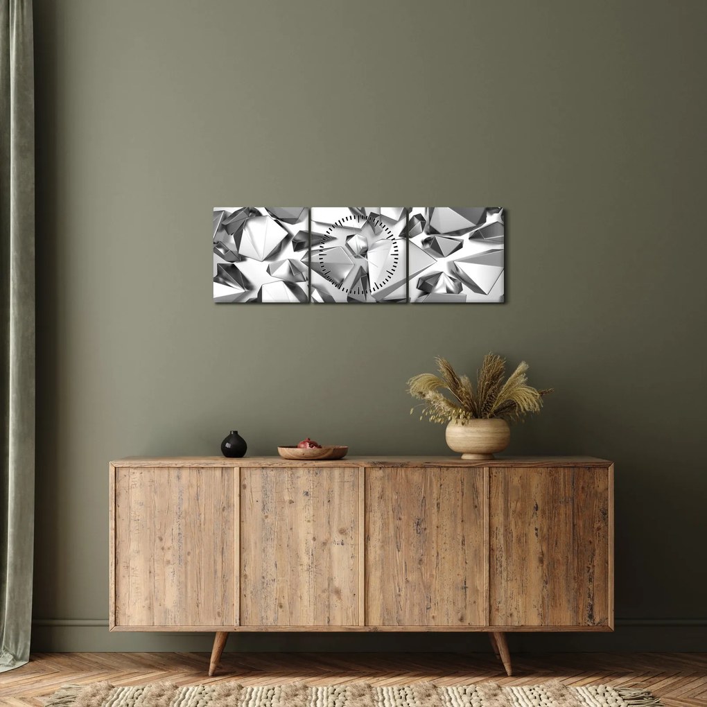 A 3D absztrakció képe (órával) (90x30 cm)
