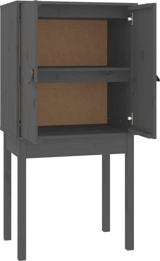 vidaXL szürke tömör fenyőfa magasszekrény 60 x 40 x 120 cm
