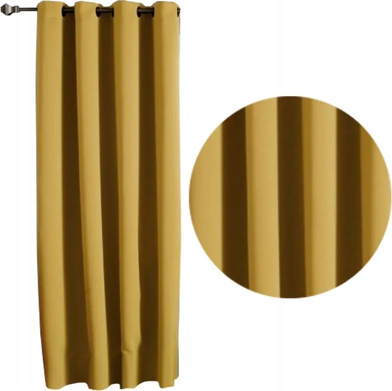Vastag Függöny Blackout 175x245 Mustársárga Függöny