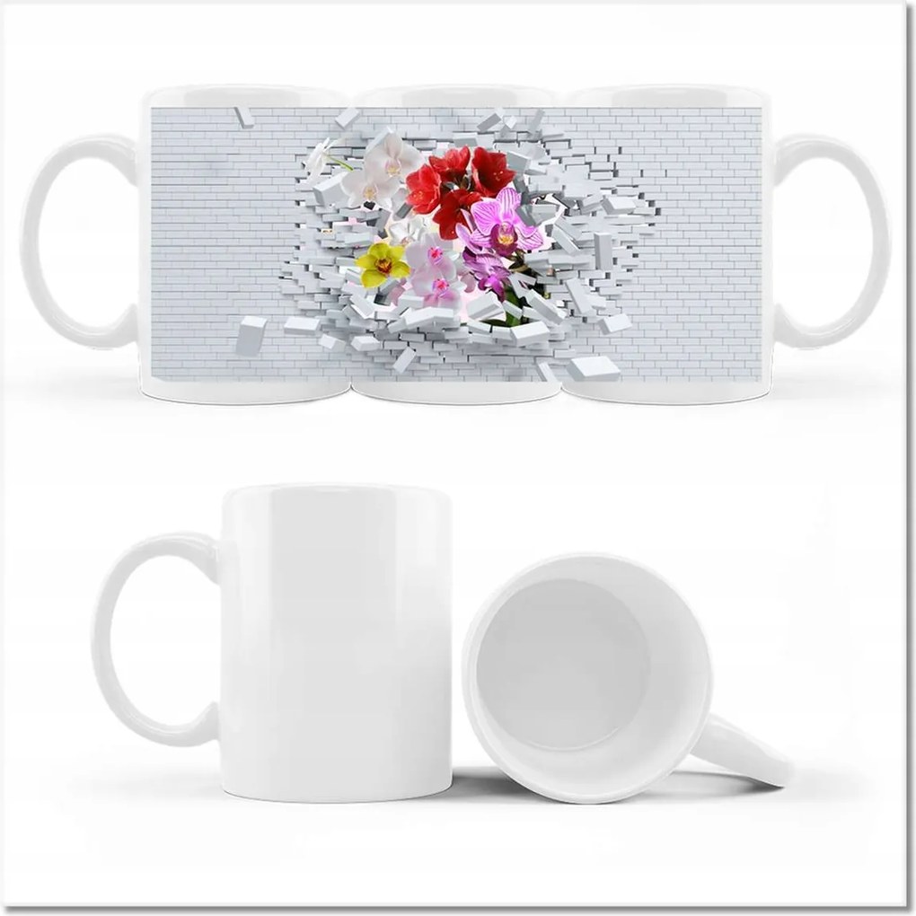 Nyomott mintás bögre Virágos falikép