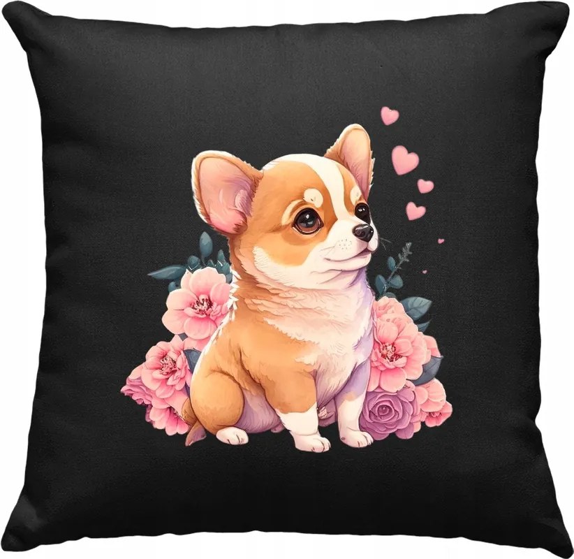 Kutya párna Kutya Virágok Kedves 4 Fekete