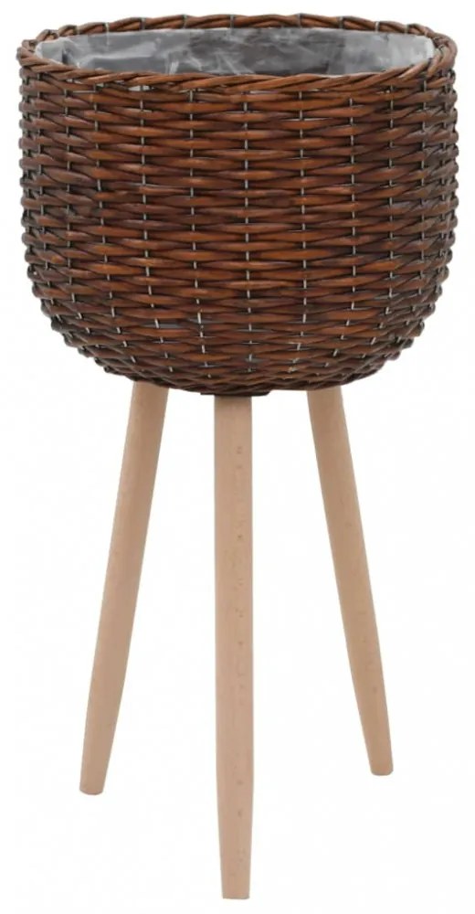 vidaXL 3 darabos PE béléses fonott virágtartó-garnitúra