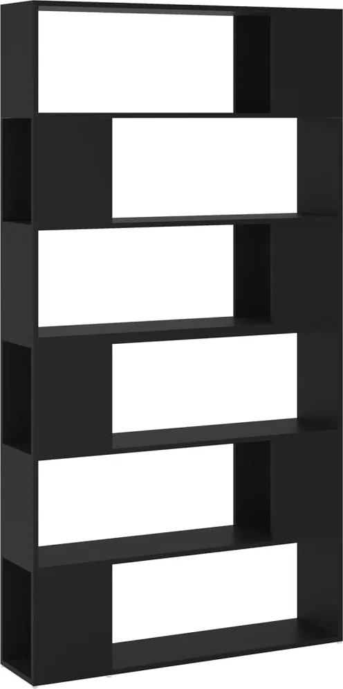 vidaXL fekete térelválasztó könyvszekrény 100 x 24 x 188 cm