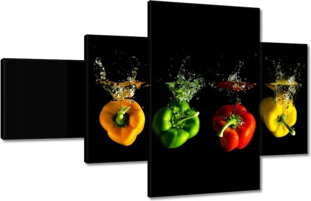 Vászonkép 130x80 Paprika Víz