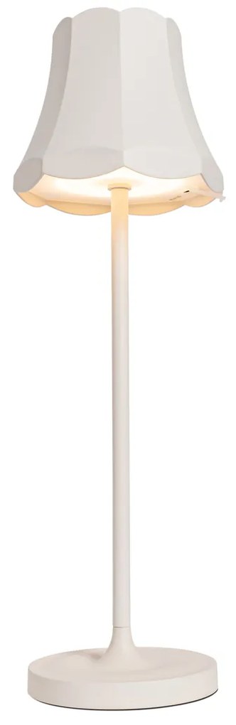 2 db-os Retro asztali lámpa készlet törtfehér, újratölthető IP44 - Granny